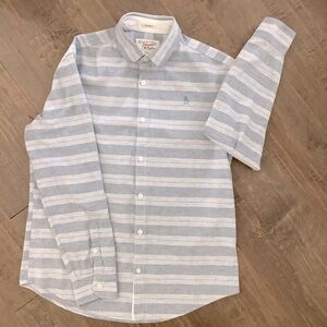 Original Penguin Gray and White Striped Button Down Shirt